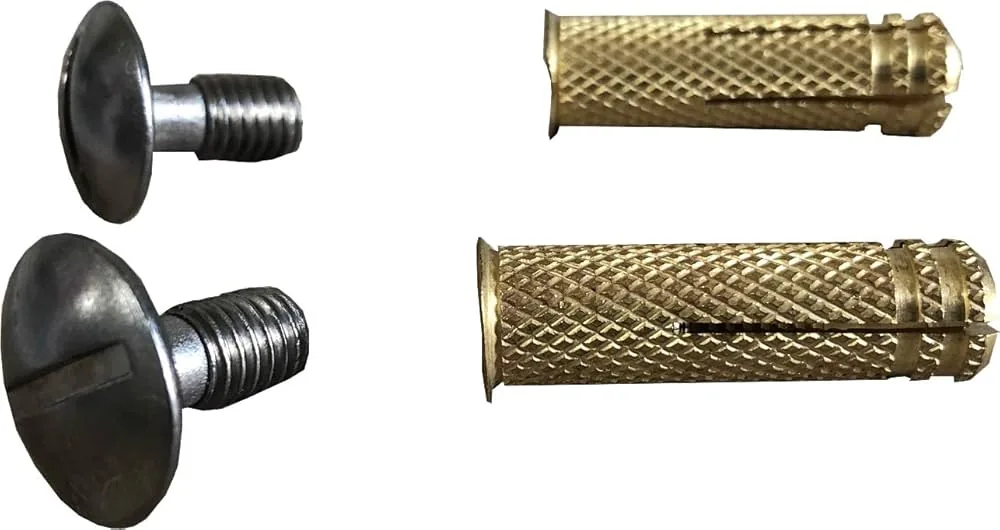 Taco de latón + tornillo inox M8